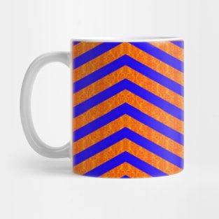 Blue and Orange Chevron Pattern Mug